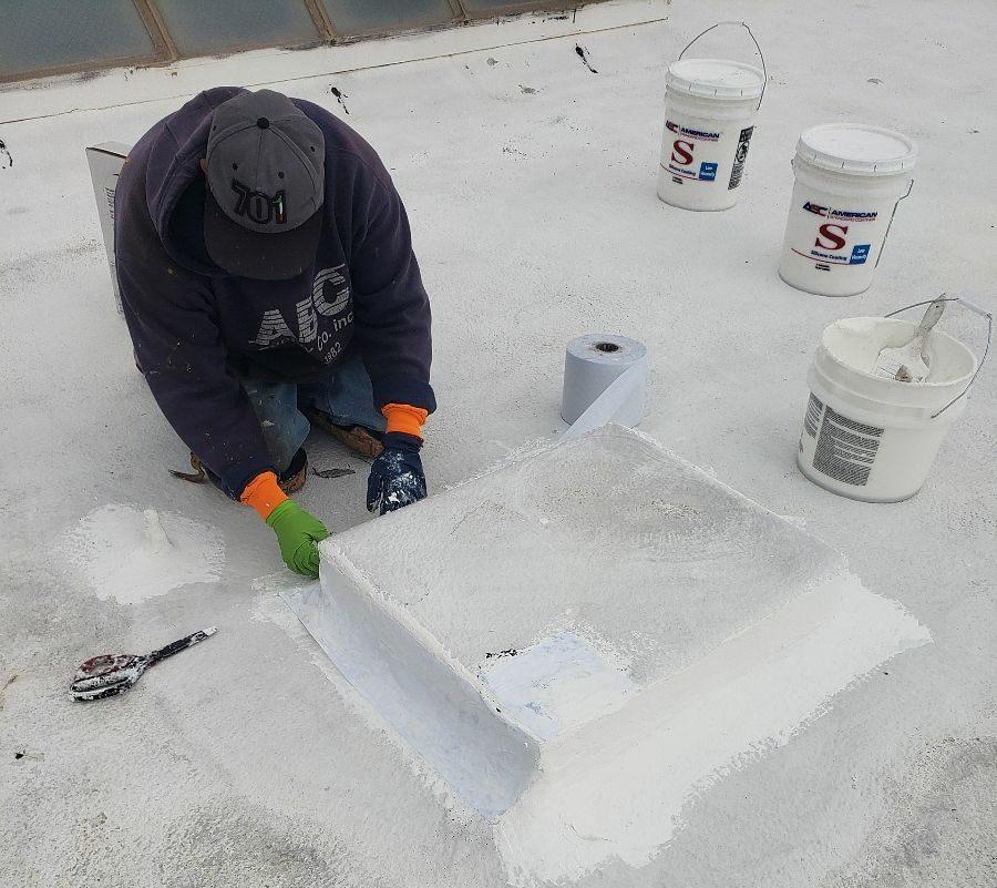 Roof Sealing Skylight with Gaco Roof Coating - Boulder 
